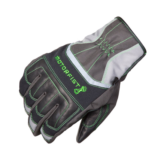 Motorfist WOT Black/Grey/Green Gloves SZ Med