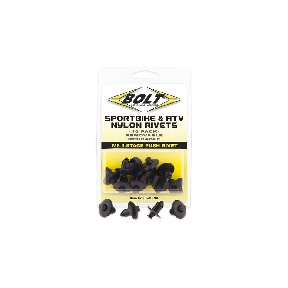 M8 THREE STAGE PUSH RIVET KIT 10/PK - 020-00121