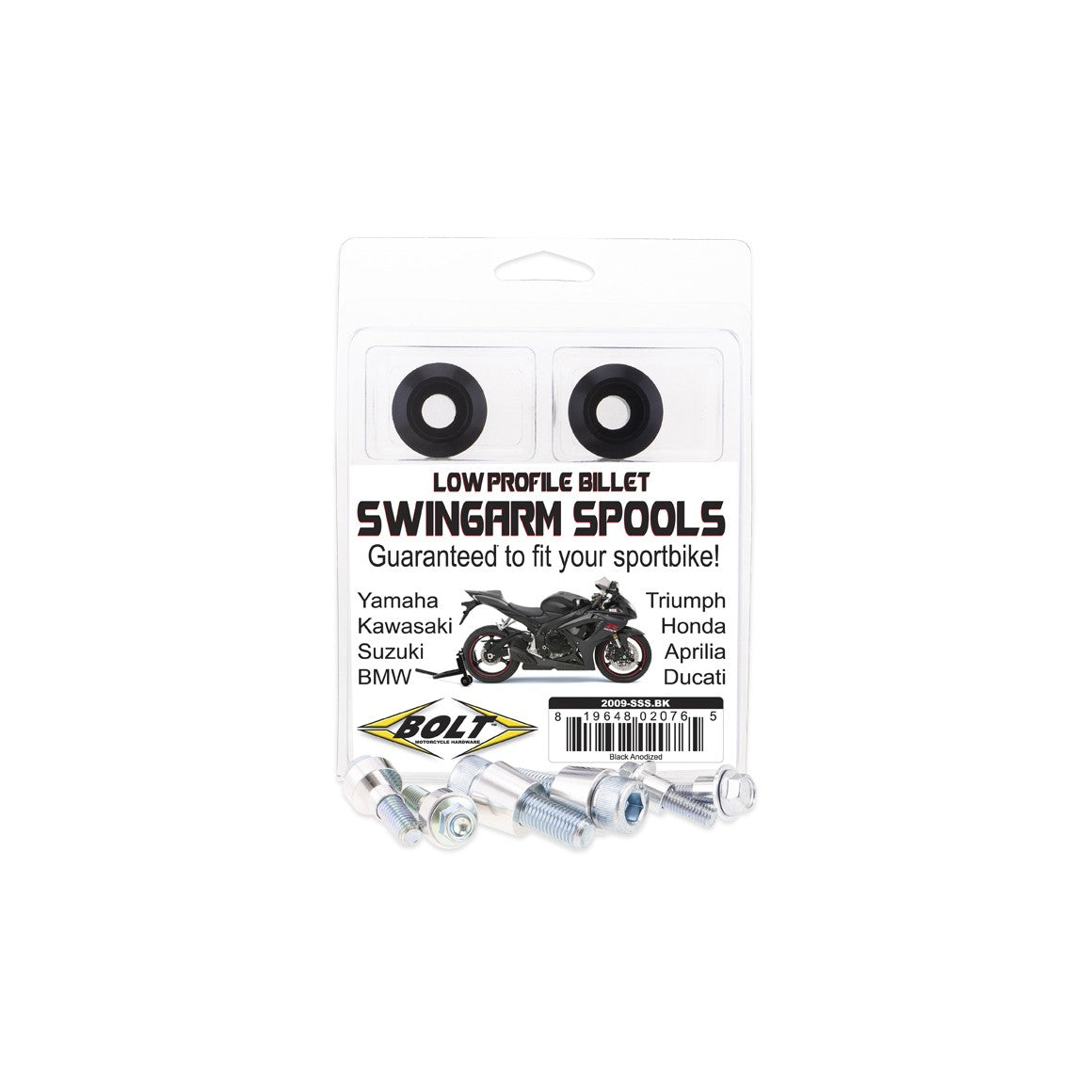 SWINGARM SPOOLS BLACK - 020-00151