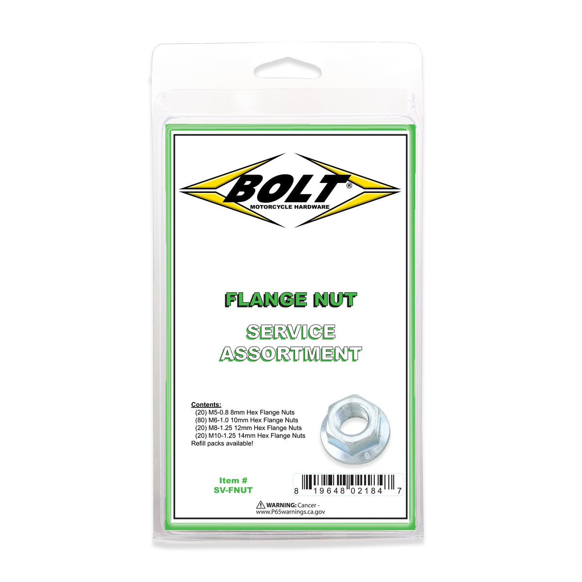 FLANGE NUT ASSORTMENT 140 PIECE KIT - 021-10000