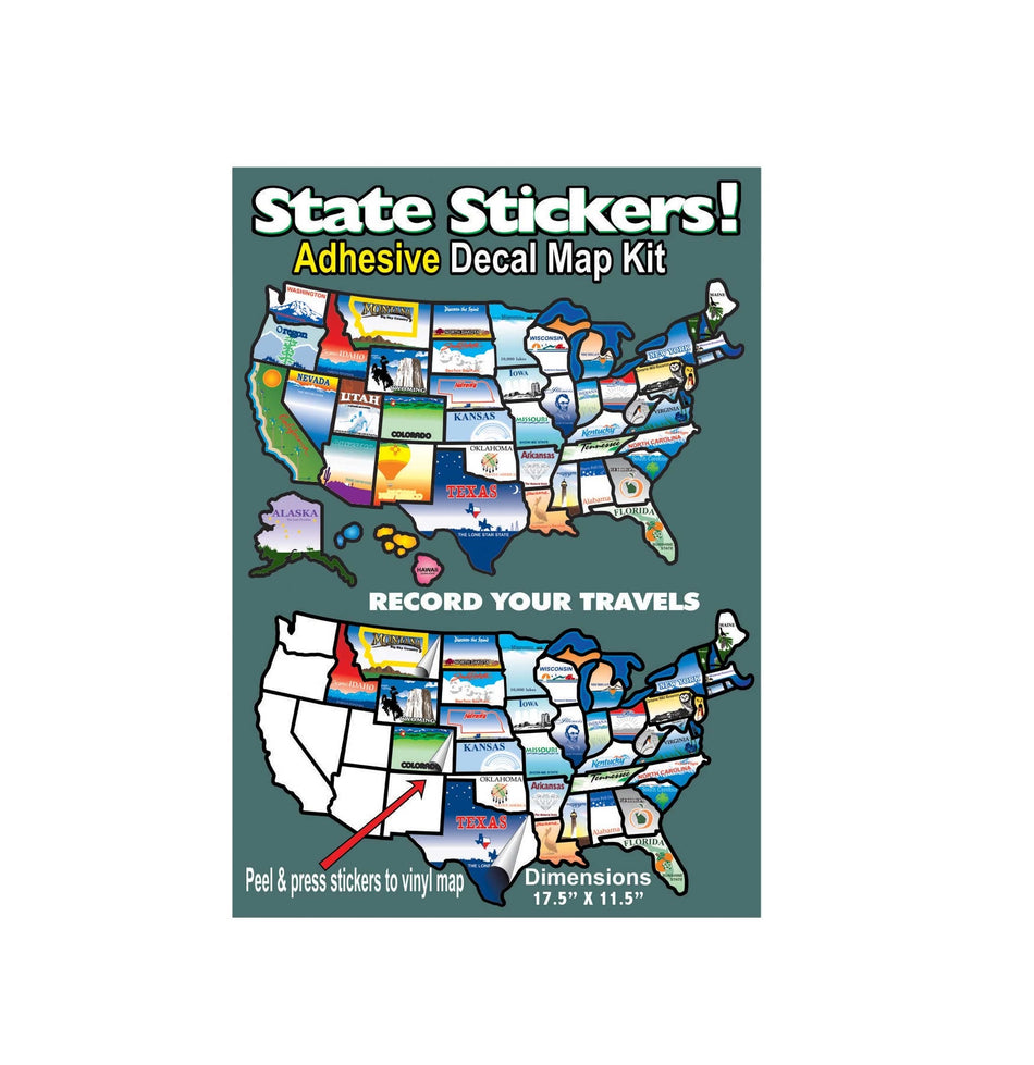 TRAVEL STICKER MAP OF UNITED STATES - 03-0127