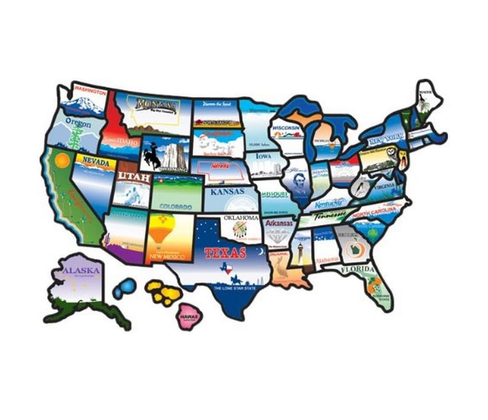 TRAVEL STICKER MAP OF UNITED STATES - 03-0127