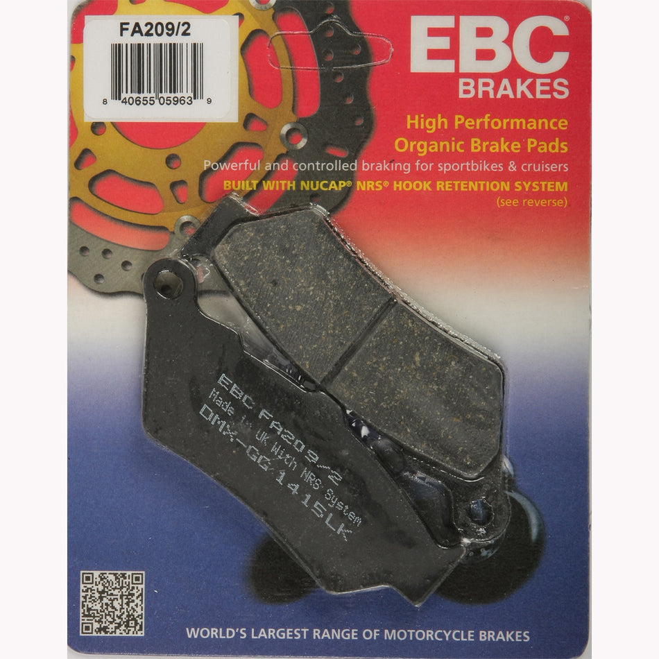 EBC High Performance Organic Brake Pads - 15-209/2