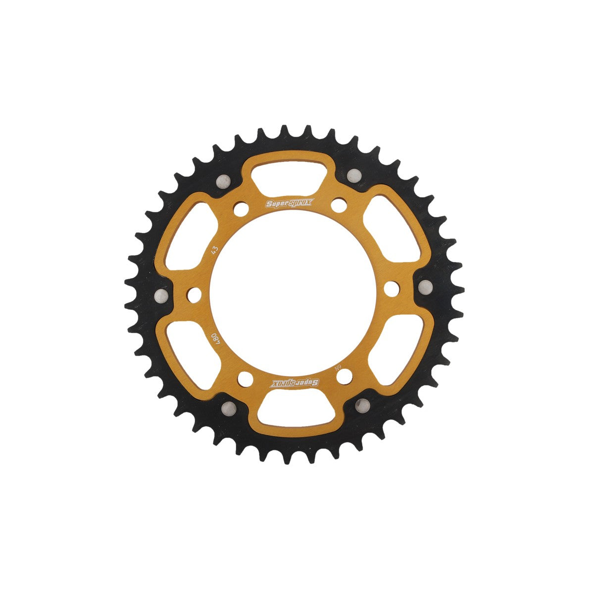 REAR STEALTH SPROCKET ALU/STL 43T-525 GLD SUZ/YAM - 108-480643