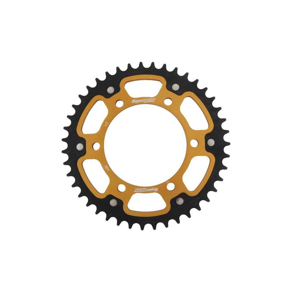 REAR STEALTH SPROCKET ALU/STL 43T-525 GLD SUZ/YAM - 108-480643