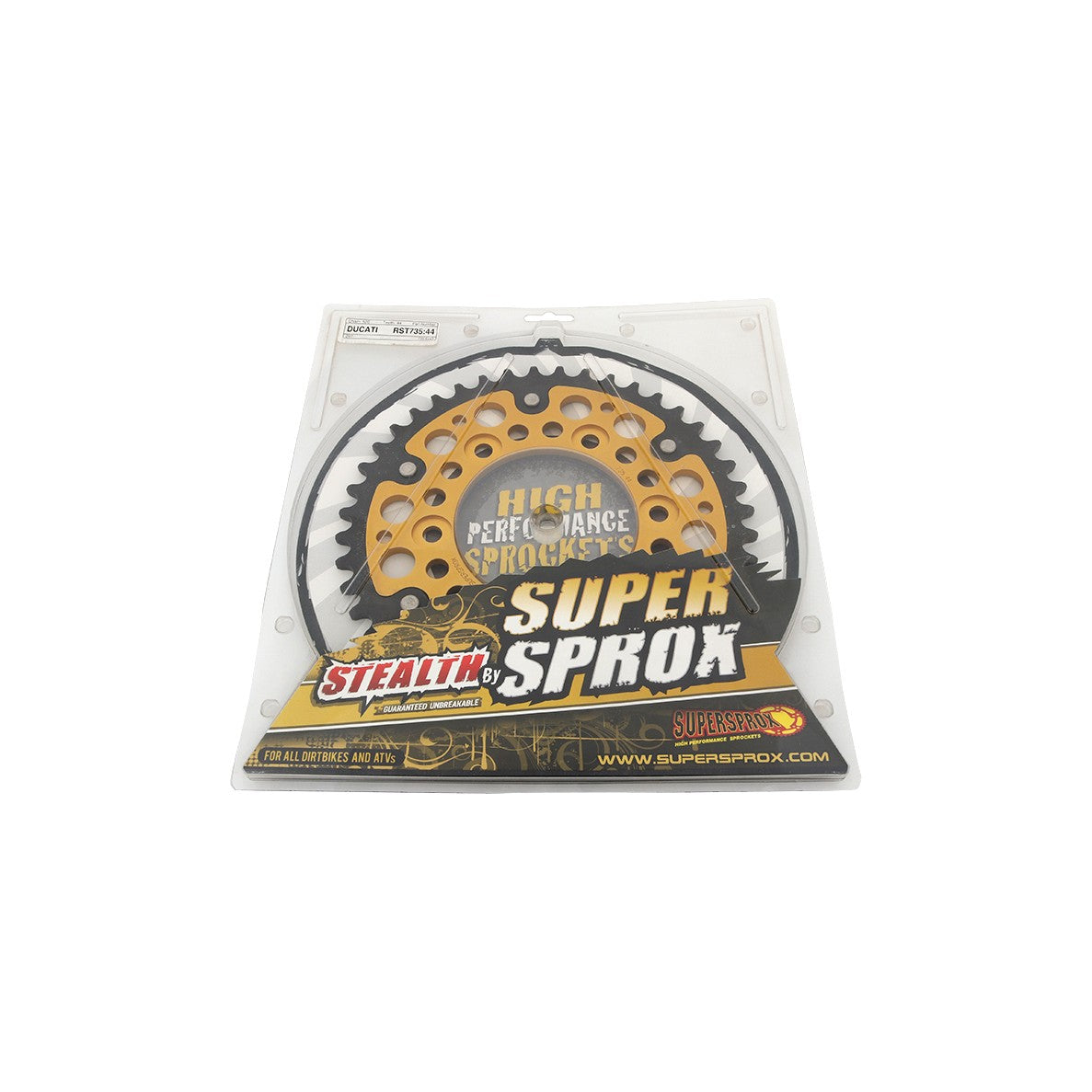 REAR STEALTH SPROCKET ALU/STL 44T-520 GLD DUC - 108-735644-3