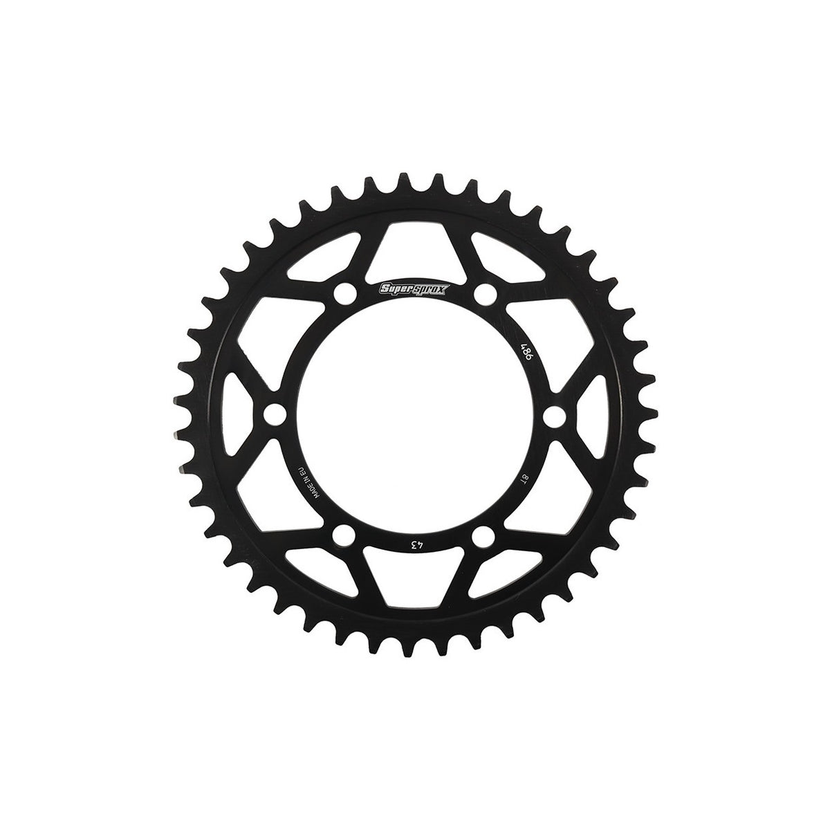 REAR EDGE SPROCKET STEEL 43T-520 BLK HON/KAW/SUZ/YAM - 109-48643