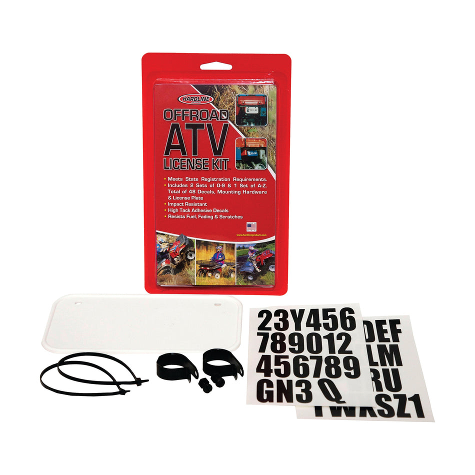 ATV LICENSE PLATE KIT WHITE - 11-6261