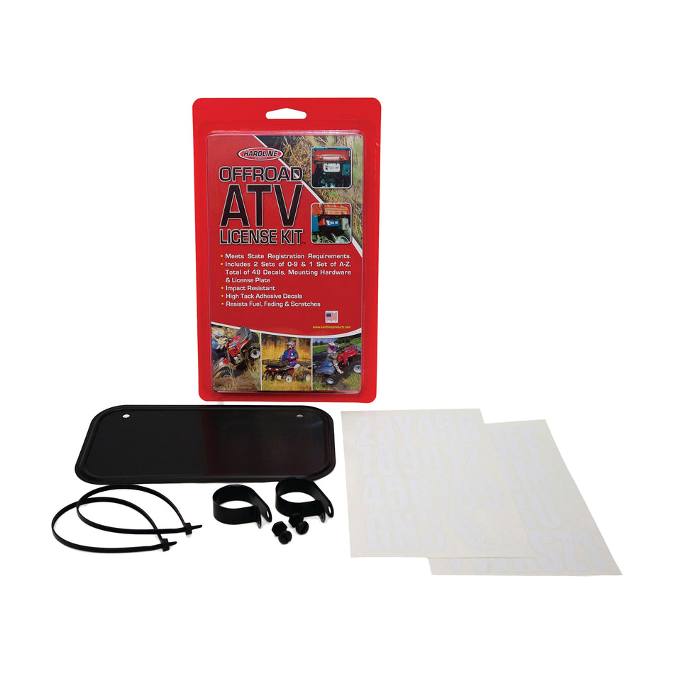 ATV LICENSE PLATE KIT BLACK ALUMINUM - 11-6265