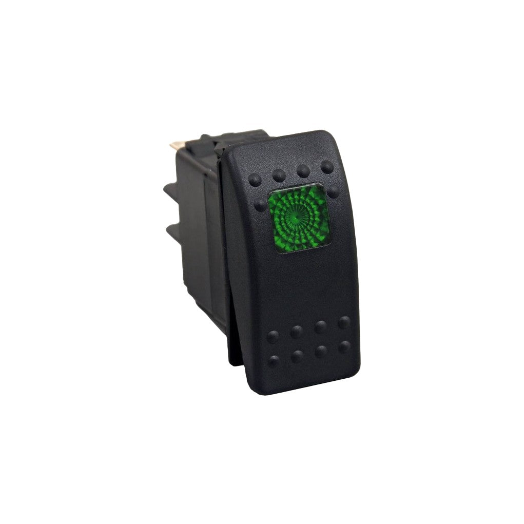 LIGHTED ROCKER SWITCH GREEN - 12-8605