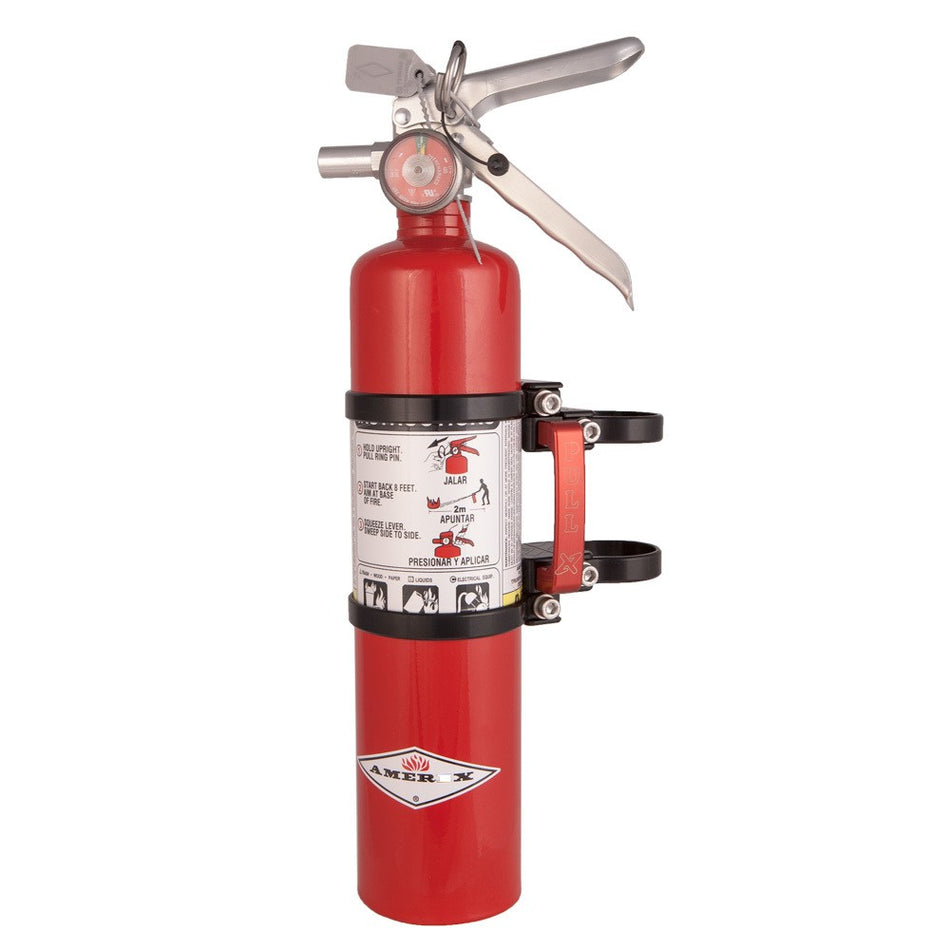 QUICK RELEASE MOUNT BLACK W/2.5 LB. RED EXTINGUISHER - 12-9216