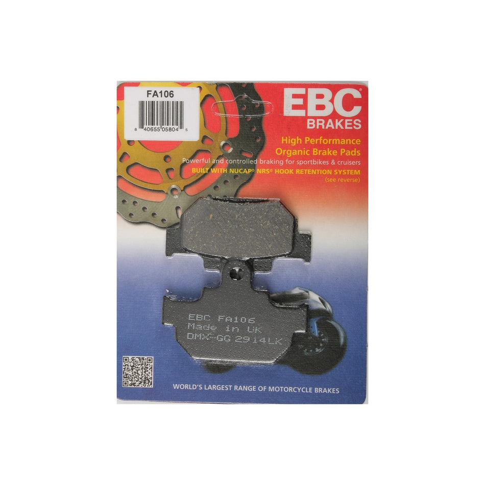 BRAKE PADS FA106 ORGANIC - 15-106