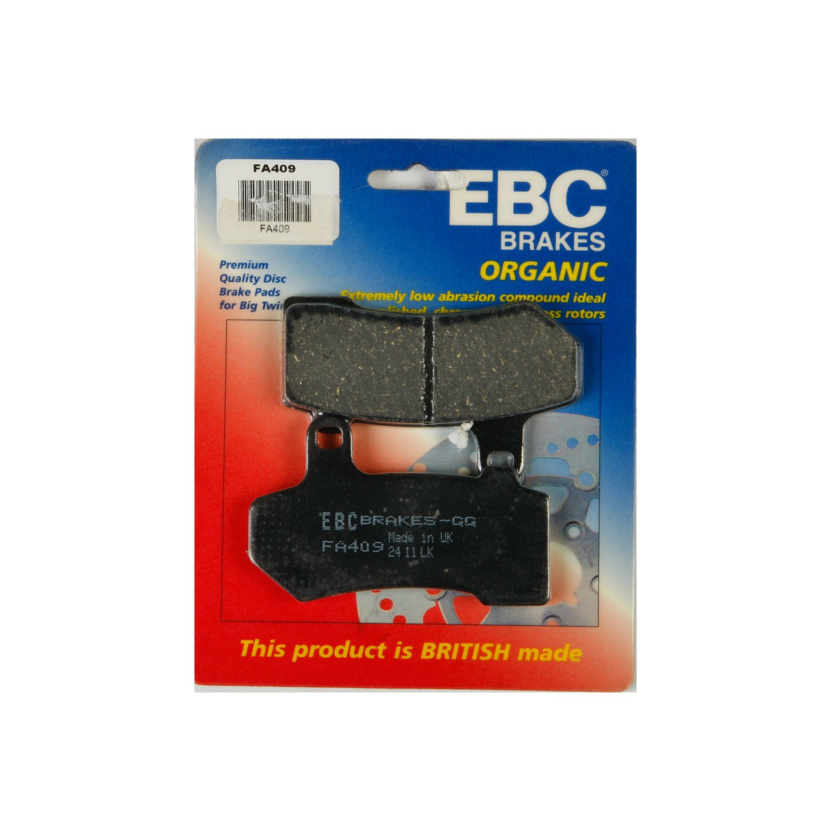 BRAKE PADS FA409 ORGANIC - 15-409