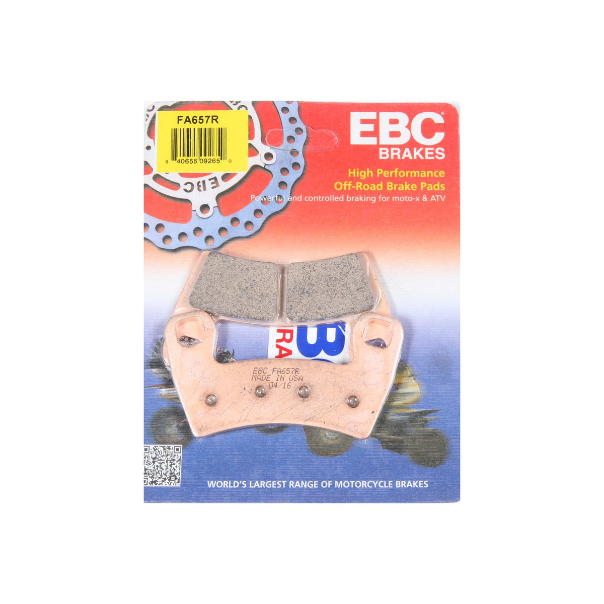 BRAKE PADS FA657R SINTERED R SERIES - 15-657R