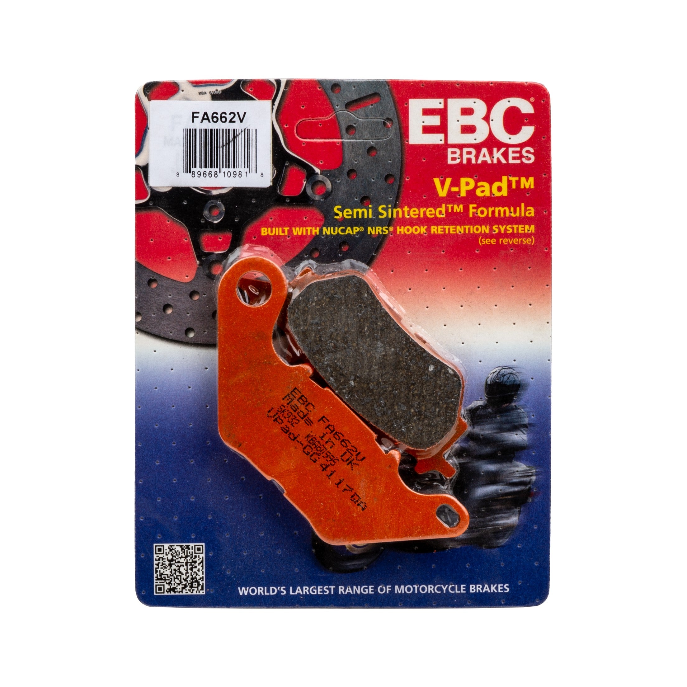 BRAKE PADS FA662V SEMI-SINTERED V SERIES - 15-662V
