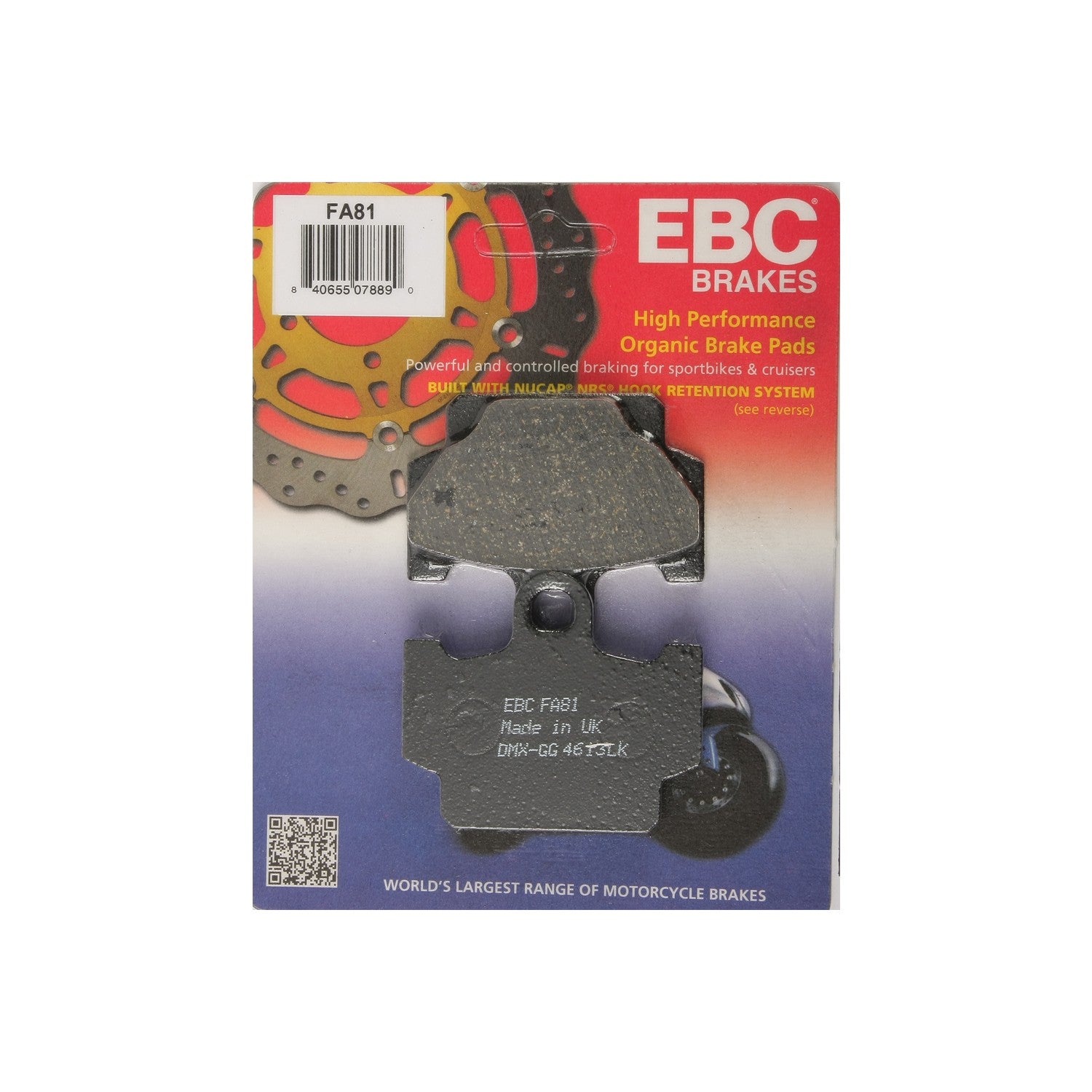 BRAKE PADS FA81 ORGANIC - 15-81