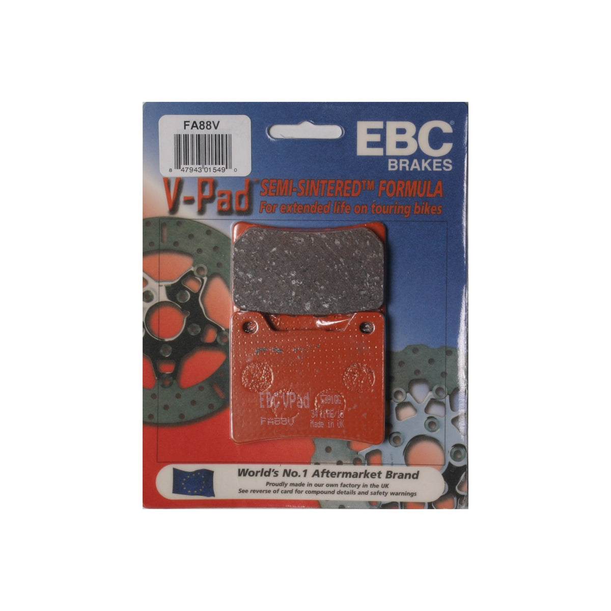 BRAKE PADS FA88V SEMI-SINTERED V SERIES - 15-88V