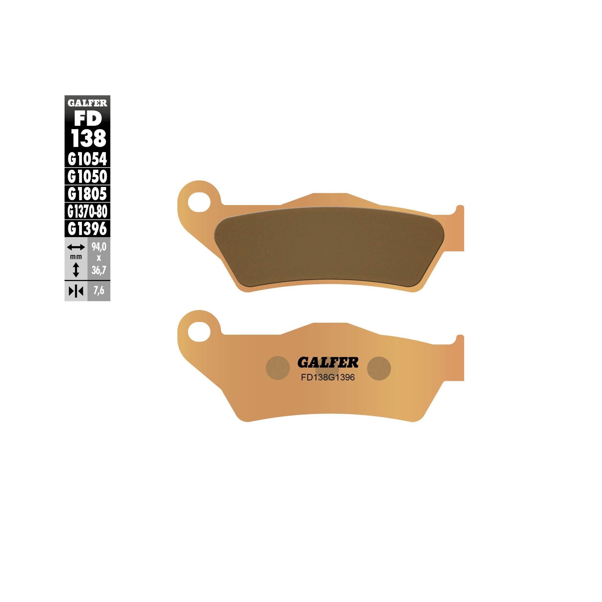 BRAKE PADS SINTERED FD138G1396 - 17-138H