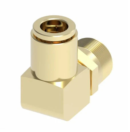 WEATHERHEAD Push-Fit Elbow Fitting 1/2 in OD x 3/8 in Pipe Fitting Size Push-to-Connect x NPTF Brass Adapter - 1869X8S