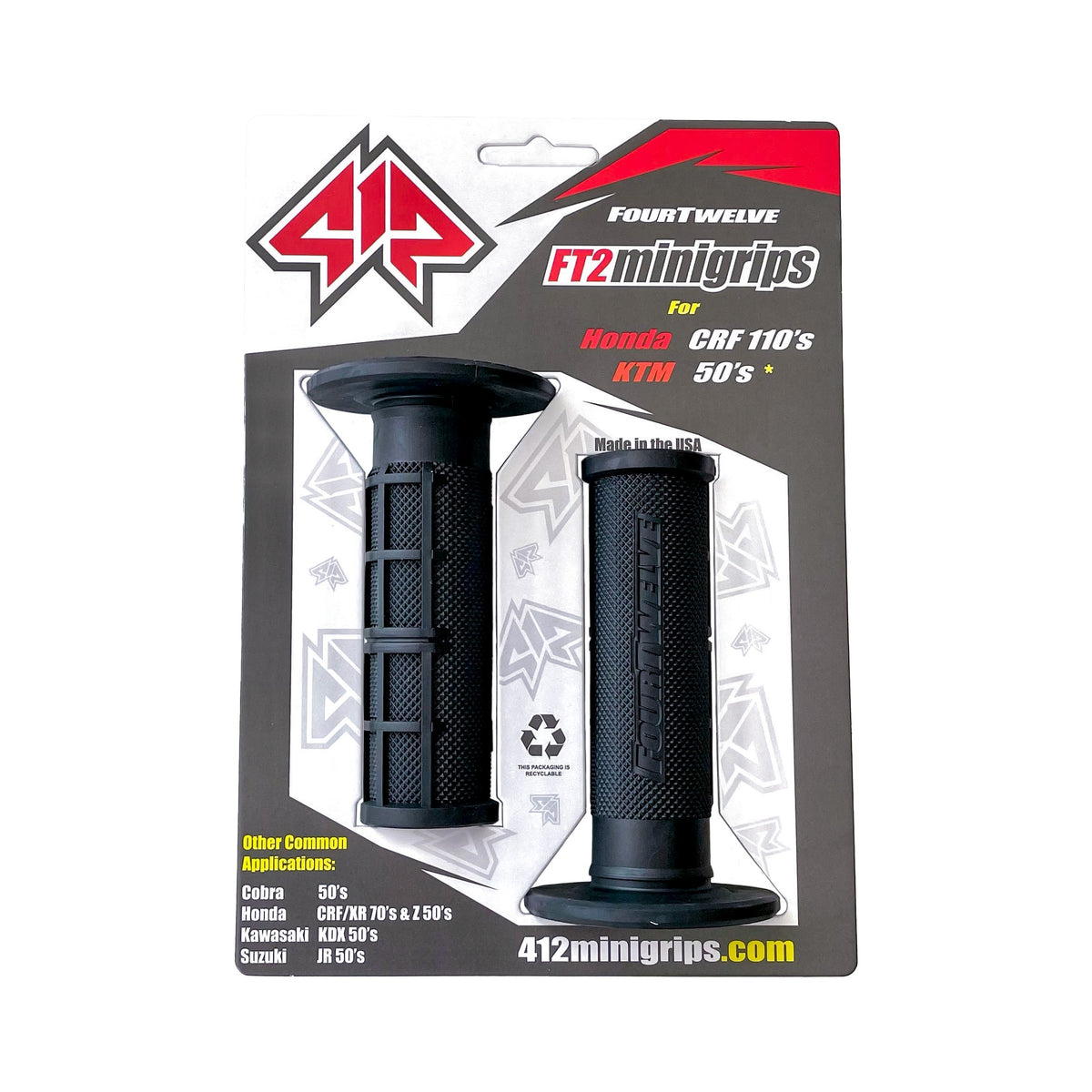 PEE WEE / PIT BIKE MINI GRIPS 7/8" (BLACK) - 19-5120-1