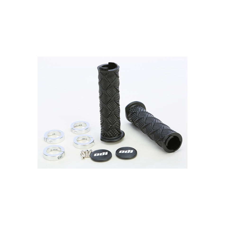 ATV X-TREME LOCKON GRIP BLACK/SILVER - 206-1248