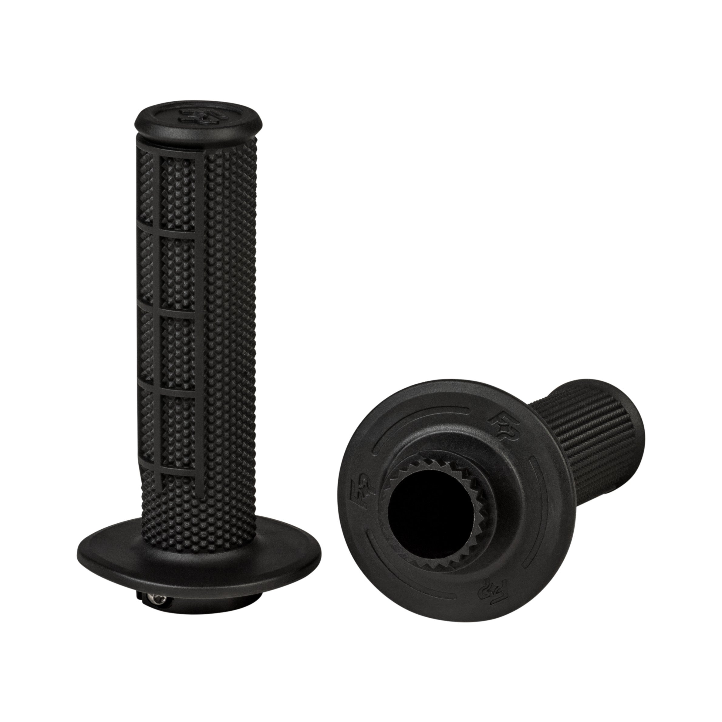 CONTROL MX LOCK-ON GRIPS BLACK - HALF WAFFLE - 24-0201