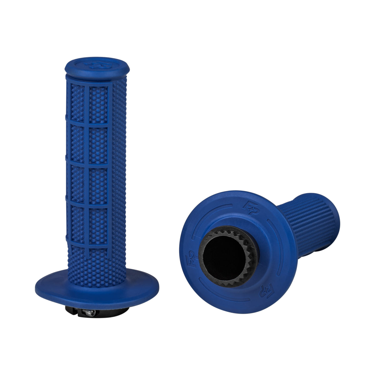 CONTROL MX LOCK-ON GRIPS BLUE HALF WAFFLE - 24-0204