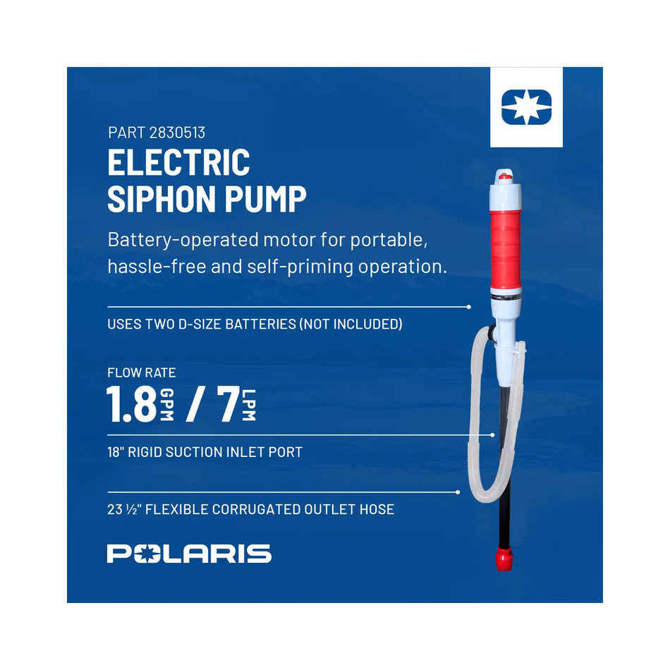 POALRIS 2D BATTERY OPERATED SIPHON PUMP FOR GASOLINE WATER OIL & MORE - 2830513