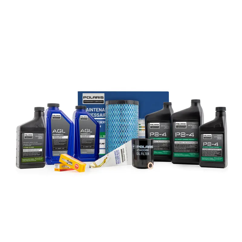 Polaris Ranger Maintenance Kit - Demand Drive Fluid, AGL Fluid, PS-4 5W-50 Full Synthetic Oil, 1 Air Filter, 1 Oil Filter, 2 SPK PLGS - 2830556