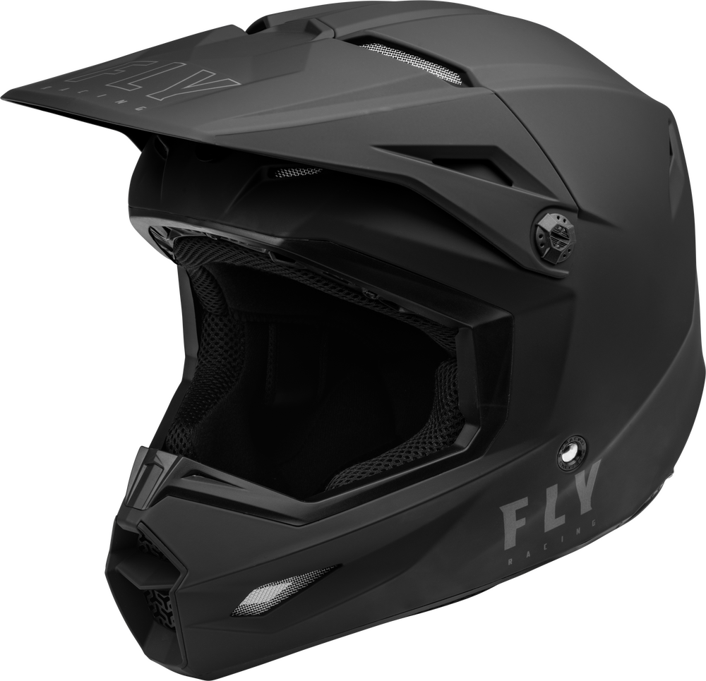 Fly Racing Kinetic Solid Youth Small Matte Black Helmet