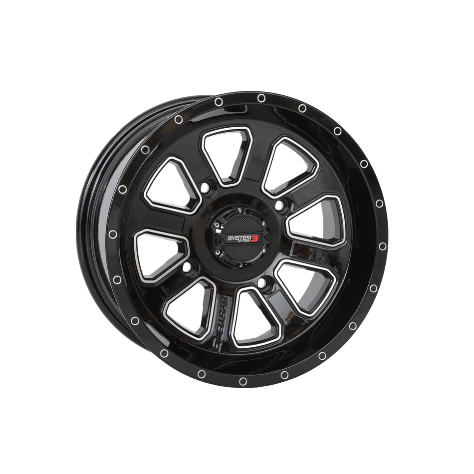 ST4 WHEEL 14X7 4+3 (+10MM) 4/156 GLOSS BLACK/MACHINED - 3-144156