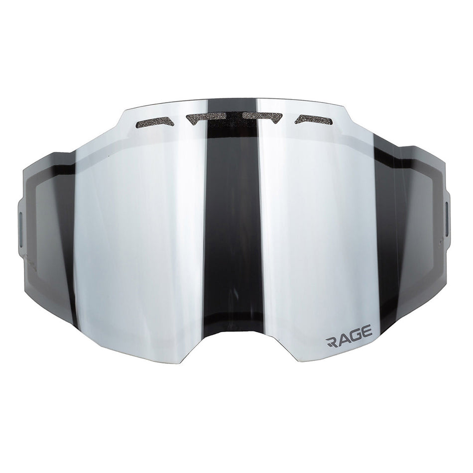 KLIM Rage Lens with slide+hinge lock technology, anti-fogging design, and cylindrical shape for snowmobile gear and apparel.