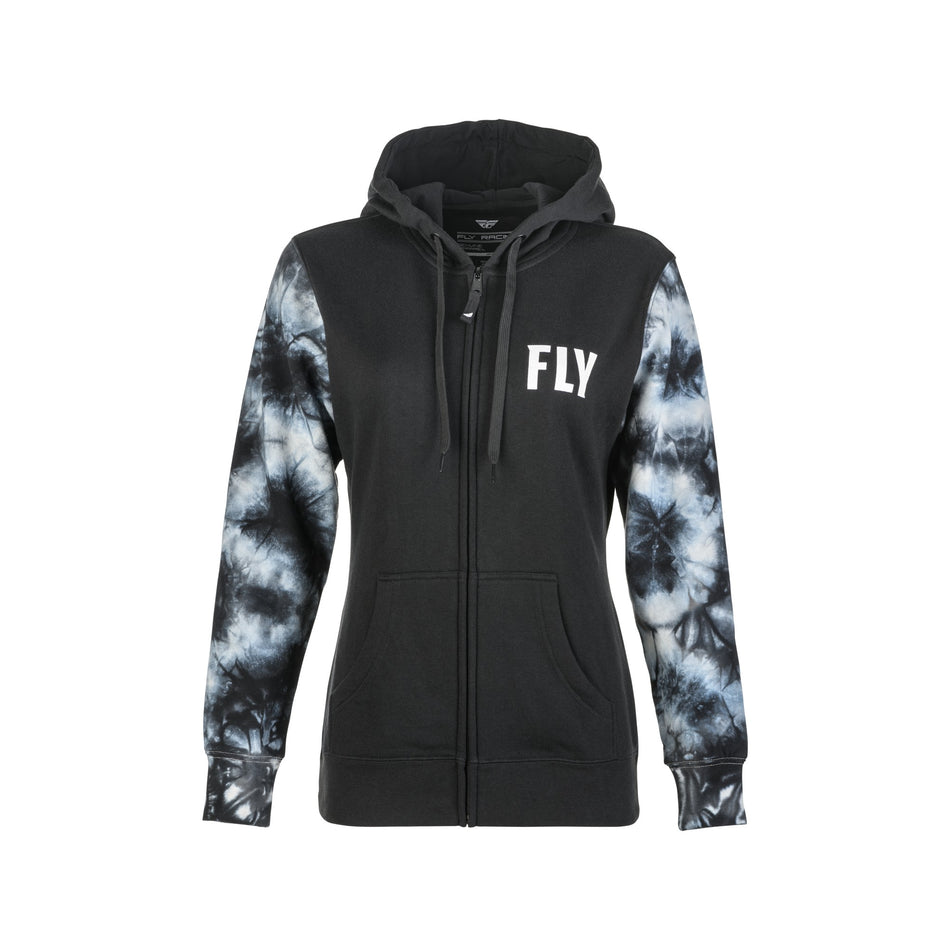 WOMEN'S FLY TIE-DYE ZIP UP HOODIE BLACK/GREY XL - 358-0070X