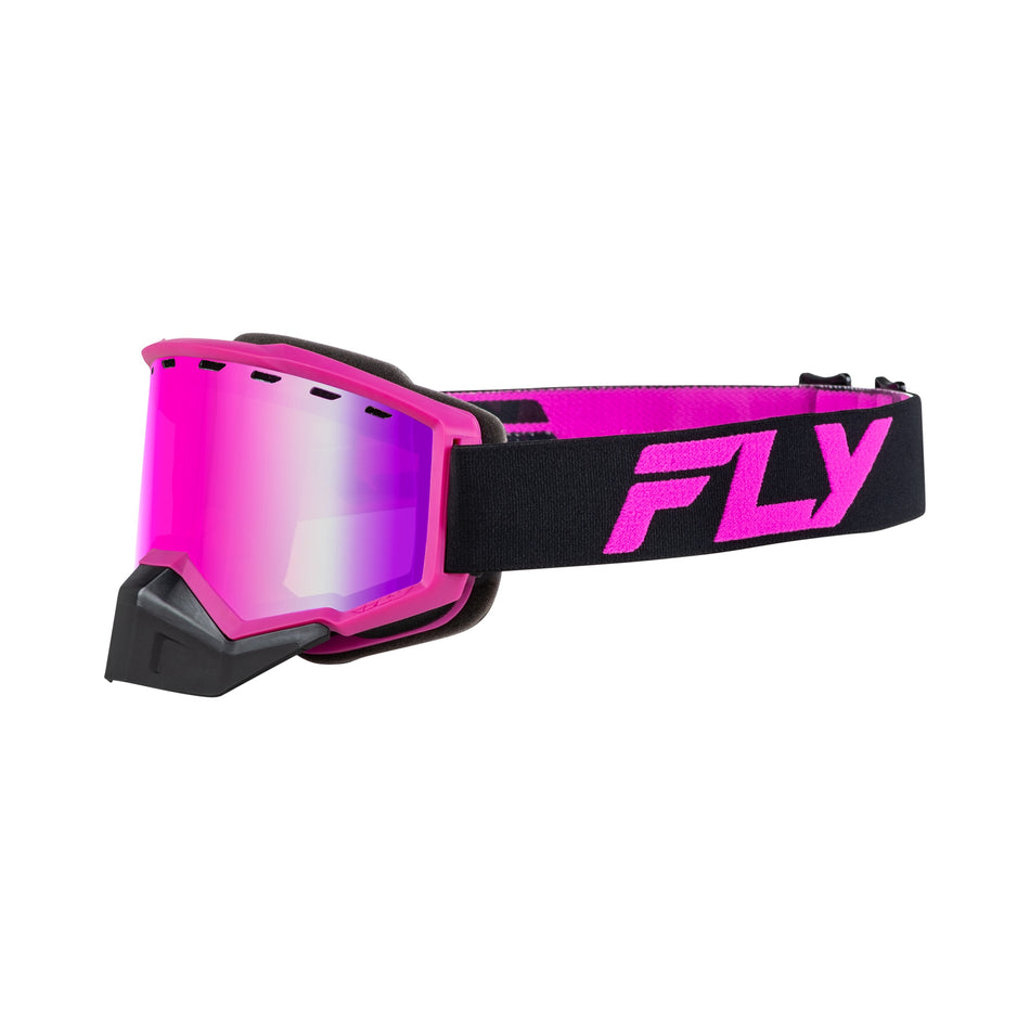 FOCUS SNOW GOGGLE BLACK/PINK W/ PINK MIRROR/ROSE LENS - 37-50169