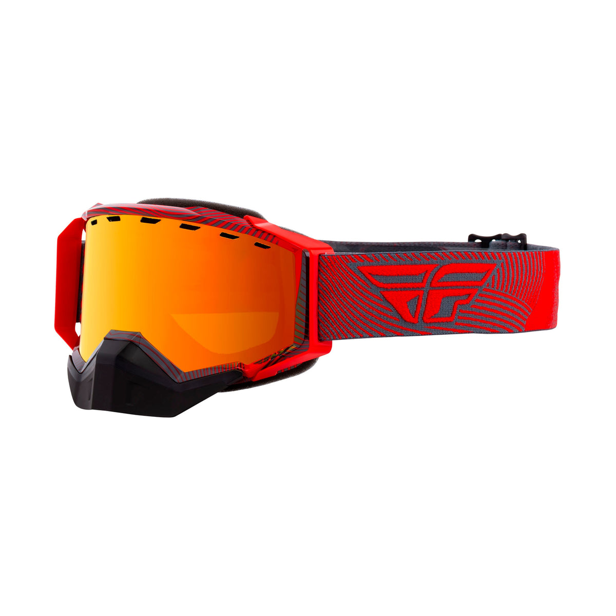 ZONE SNOW GOGGLE RED/GREY W/ORANGE MIRROR/SMOKE LENS - 37-50257