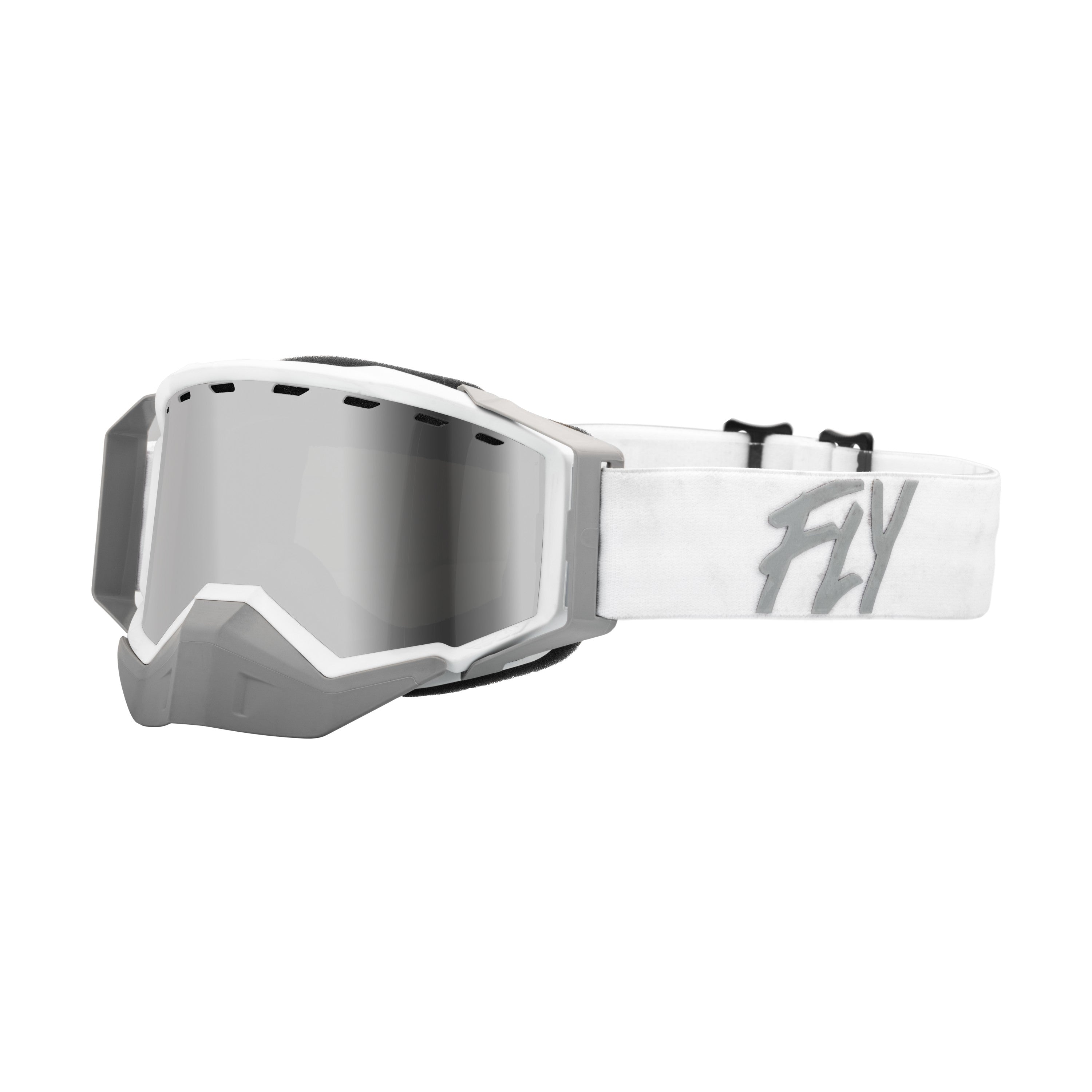 ZONE SNOW GOGGLE WHT/LIGHT GRY W/ SILVER MIRROR/SMOKE LENS - 37-50274