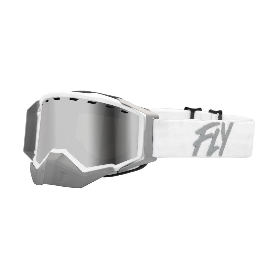ZONE SNOW GOGGLE WHT/LIGHT GRY W/ SILVER MIRROR/SMOKE LENS - 37-50274