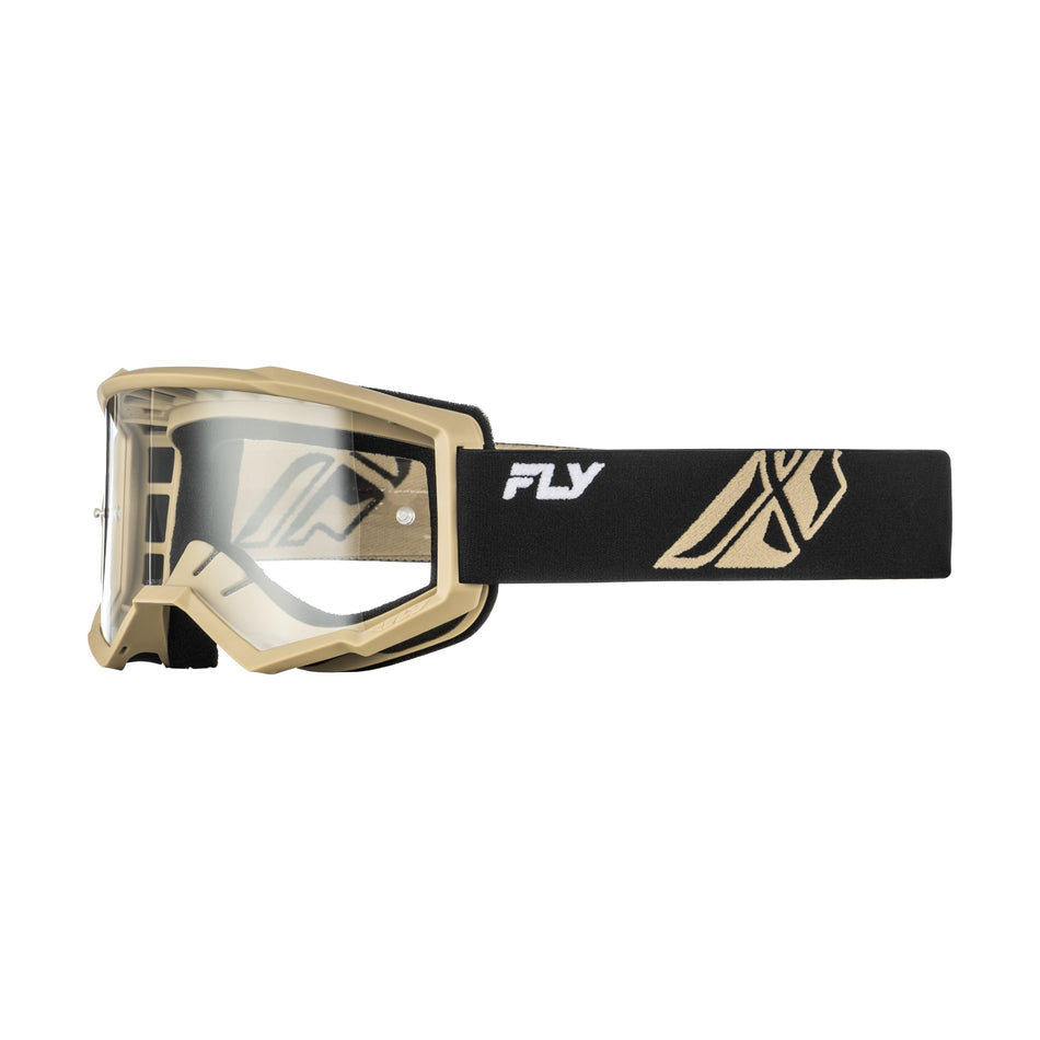 YOUTH FOCUS GOGGLE BLACK/KHAKI W/ CLEAR LENS - 37-51166Y