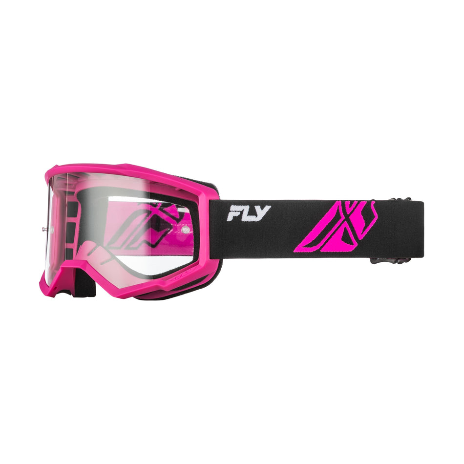 FOCUS GOGGLE BLACK/PINK W/ CLEAR LENS - 37-51167