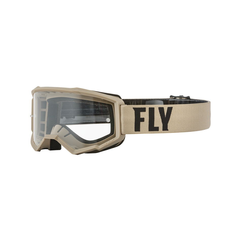 YOUTH FOCUS GOGGLE KHAKI/BROWN W/ CLEAR LENS - 37-51327