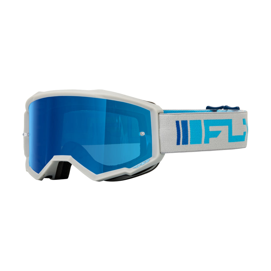 ZONE GOGGLE SILVER/BLUE W/ DARK BLUE MIRROR/SMOKE LENS - 37-51523