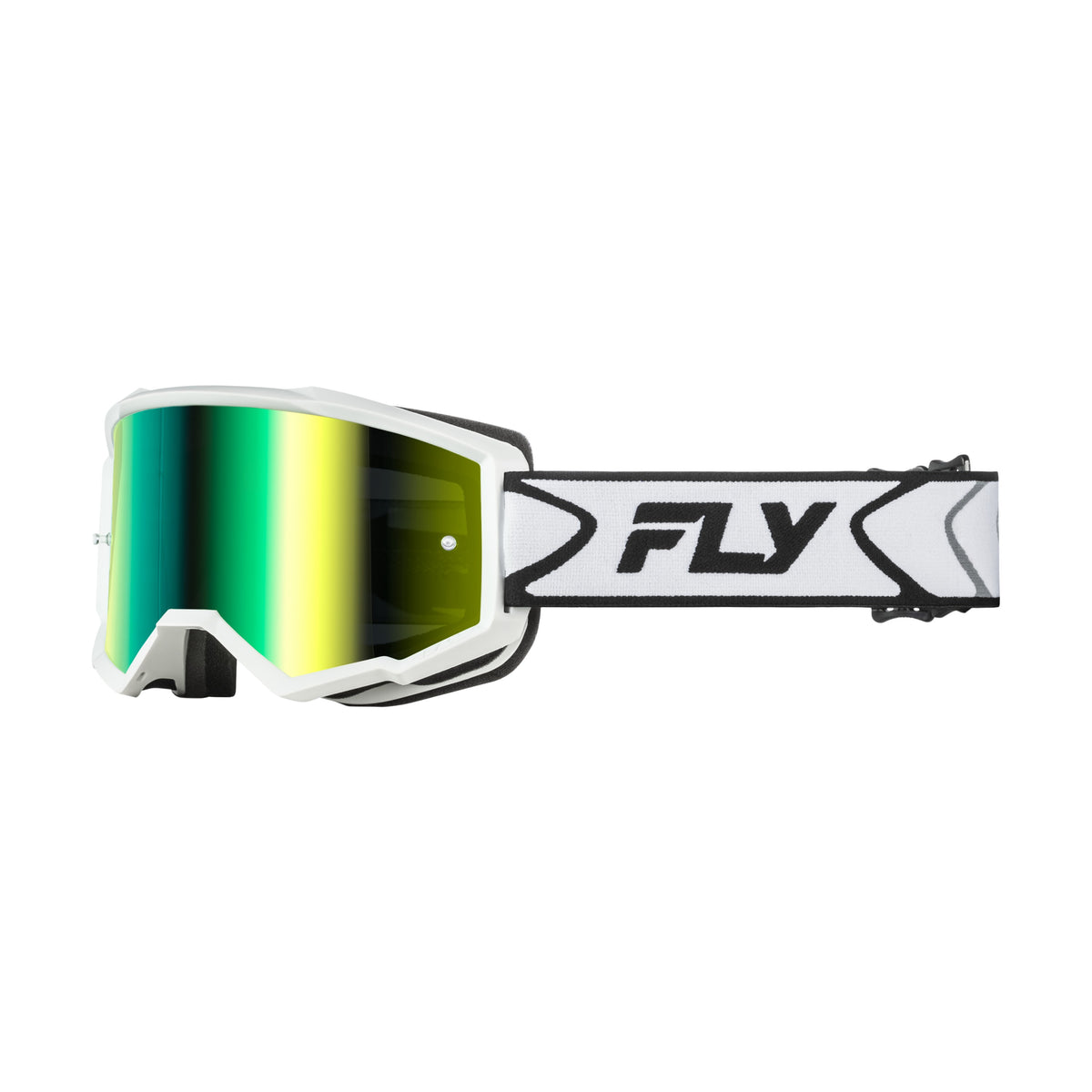 ZONE GOGGLE WHITE/BLACK W/ IRIDESCENT GRN MIRROR LENS - 37-51534