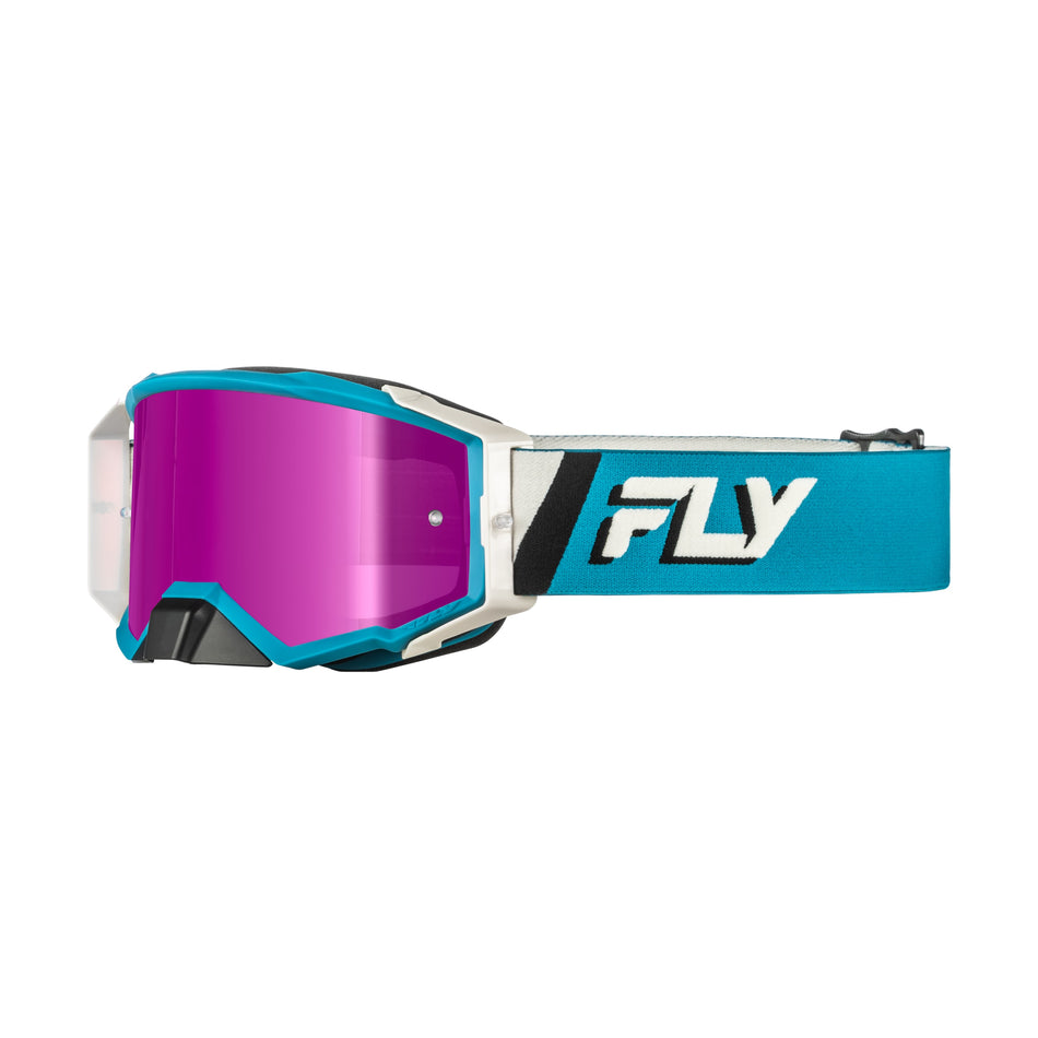 ZONE ELITE GOGGLE BLUE/WHITE W/ MAGENTA MIRROR/SMOKE LENS - 37-51913