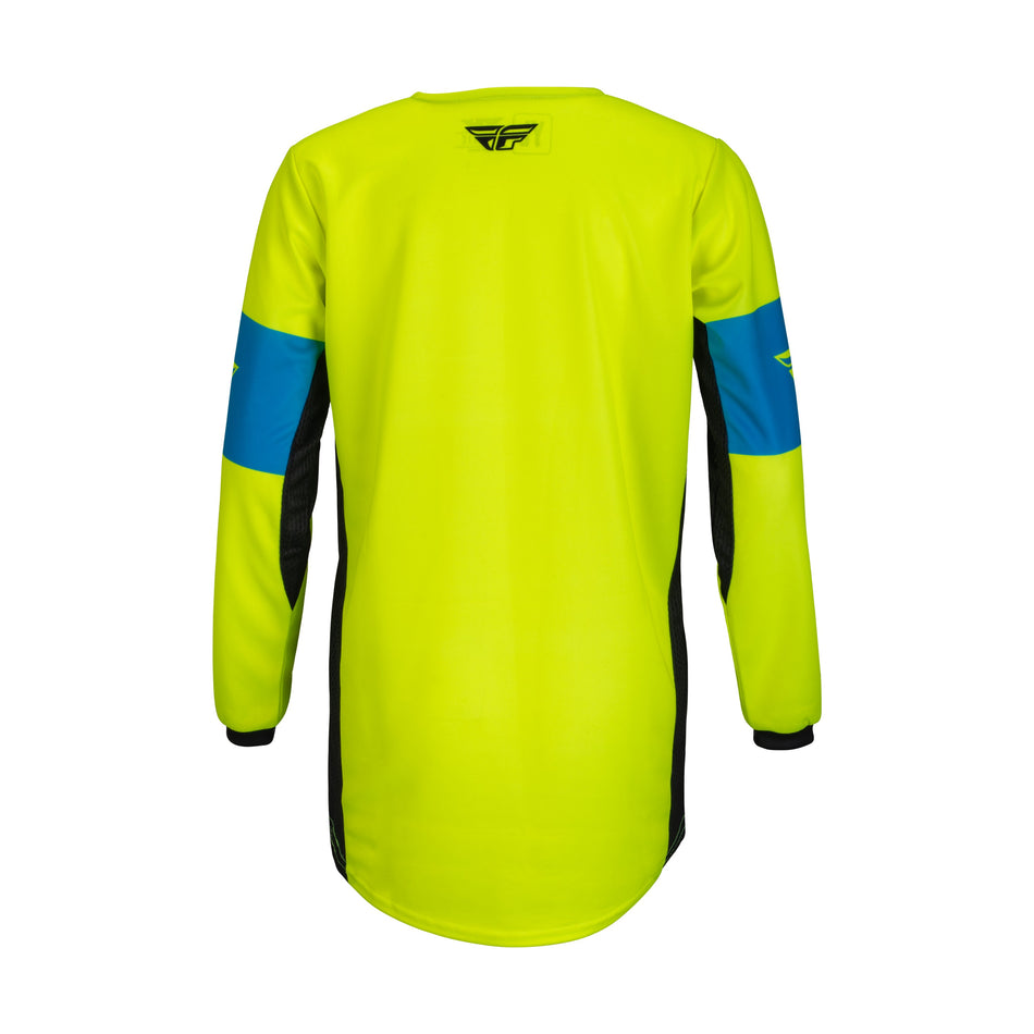 YOUTH KINETIC KHAOS JERSEY HI-VIS/BLACK/CYAN YS - 376-422YS-1