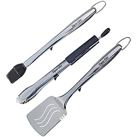 GHP Group Stainless Steel 3 Piece Grill Set - DGLDG3SSTB17-D