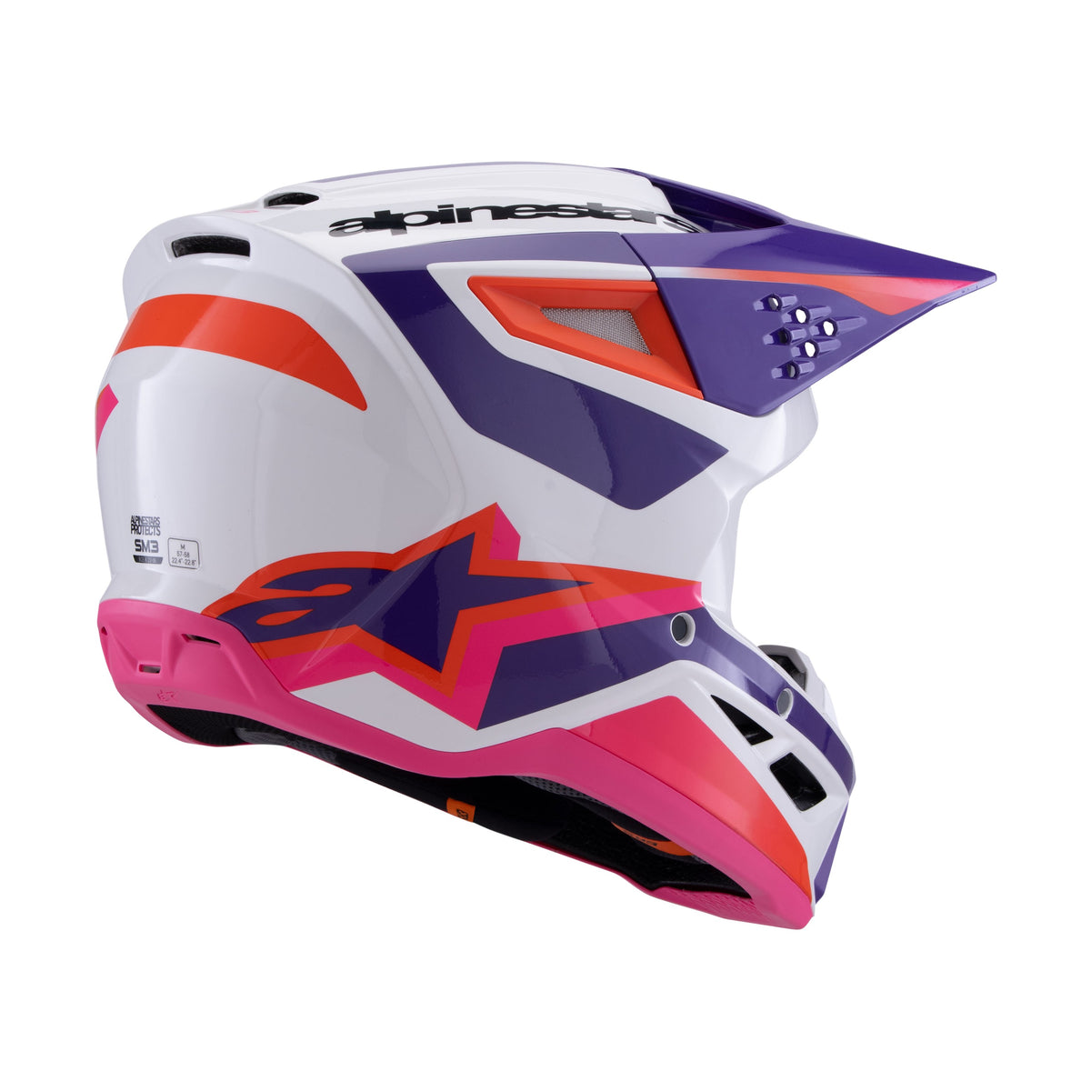 SM3 HEAT HELMET WHITE/PURPLE/PINK GLOSSY XL - 482-00120X-6