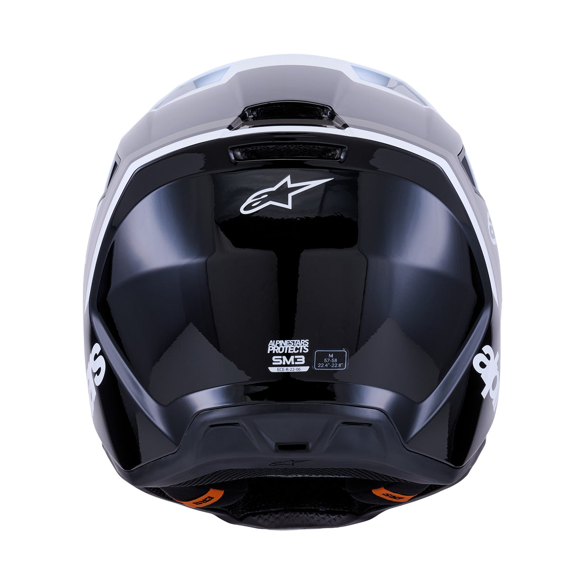 SM3 RADIUM HELMET BLK/WHT/GRY GLOSSY LG - 482-00181L-2