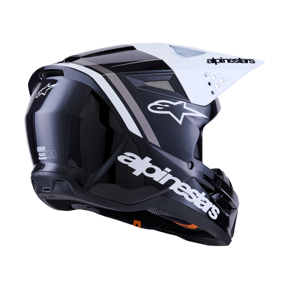 SM3 RADIUM HELMET BLK/WHT/GRY GLOSSY MD - 482-00181M-3
