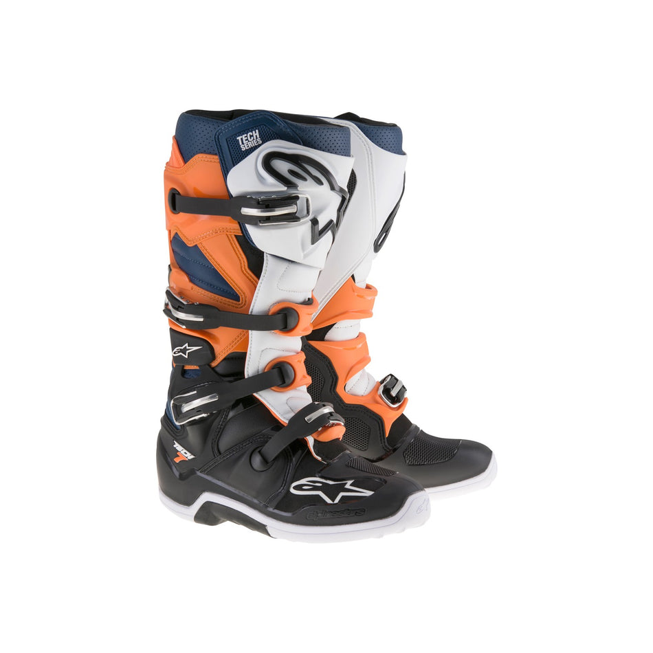 TECH 7 BOOTS BLACK/ORANGE/WHITE/BLUE SZ 11 - 482-20711