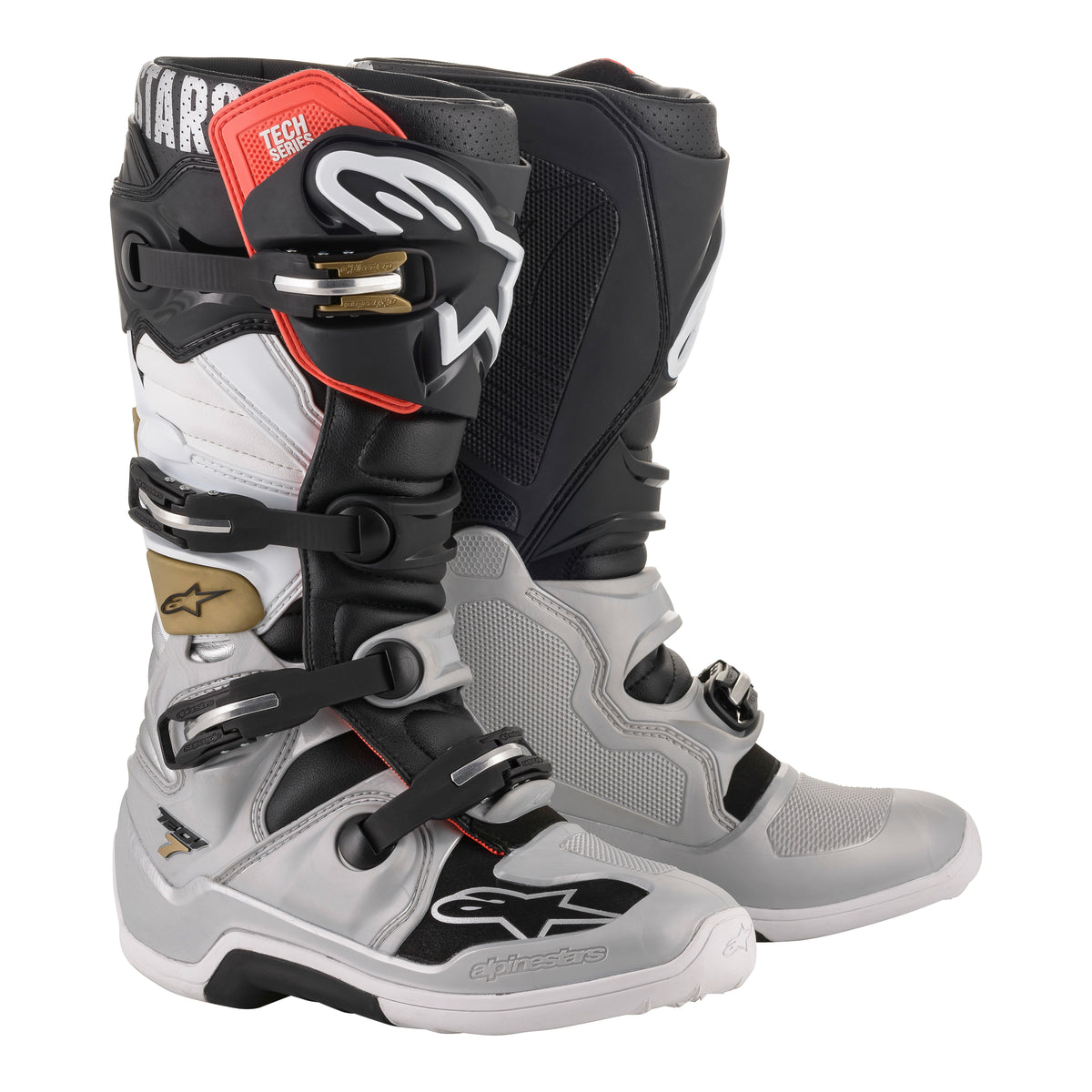 TECH 7 BOOTS BLACK/SILVER/WHITE/GOLD SZ 08 - 482-22108